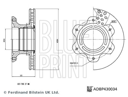 BLUE PRINT Тормозной диск ADBP430034